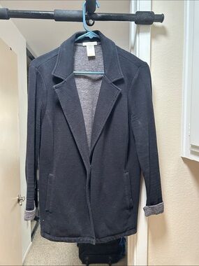 Matty M Black Knit Cotton Blazer Jacket